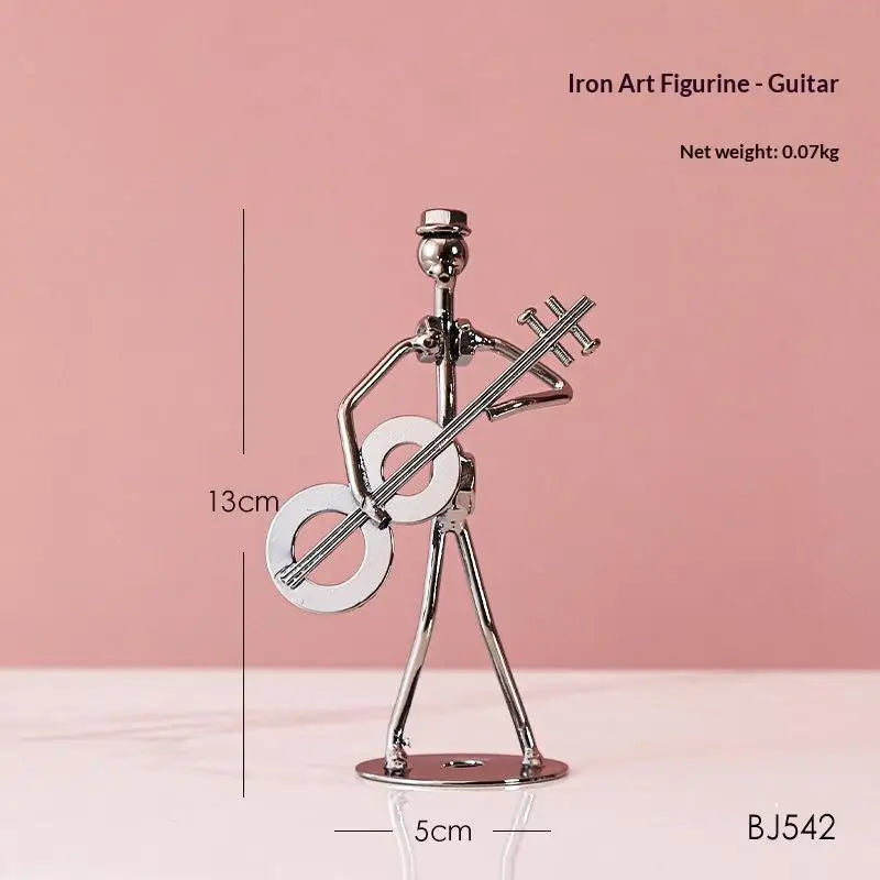 Retro Mini Metal Music Band Figurine | Minimalist Decor Gift Desktop Decor Figurine Axl A4