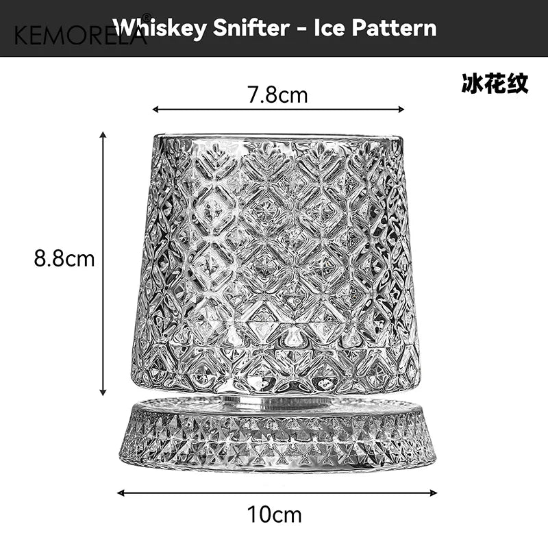 360° Rotating Whisky Glass – Crystal Snifter Gift for Men Rotating Whisky Glass Axl