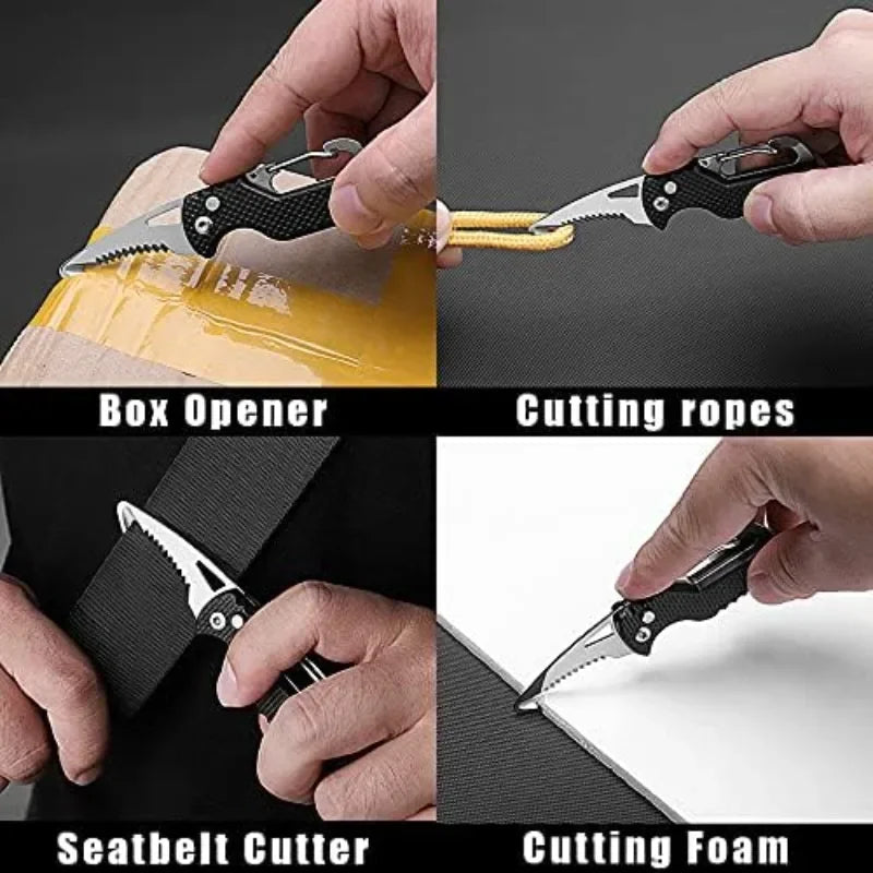KEMORELA Foldable Serrated Pocket Knife EDC Keychain Tool Folding Pocket Knife Axl