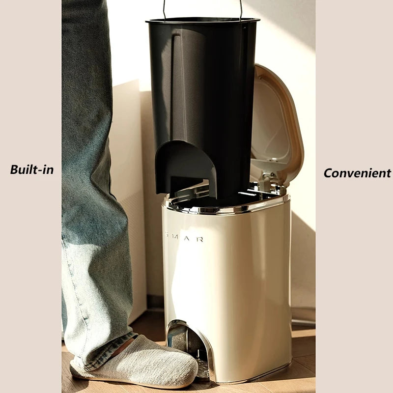 Large Plastic Waste Bin with Lid | 8–20L Kitchen Trash Can Plastic Waste Bin Axl