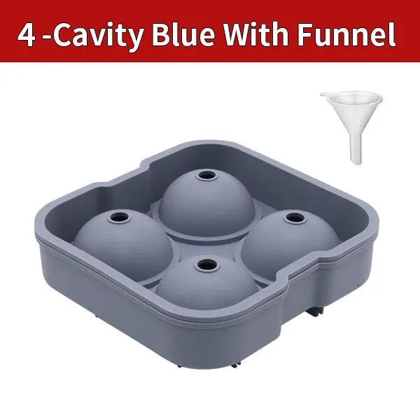 Sphere Ice Ball Mold – 8-Cavity Silicone Round Ice Cube Tray Ice Ball Mold Axl 4-Cavity Blue