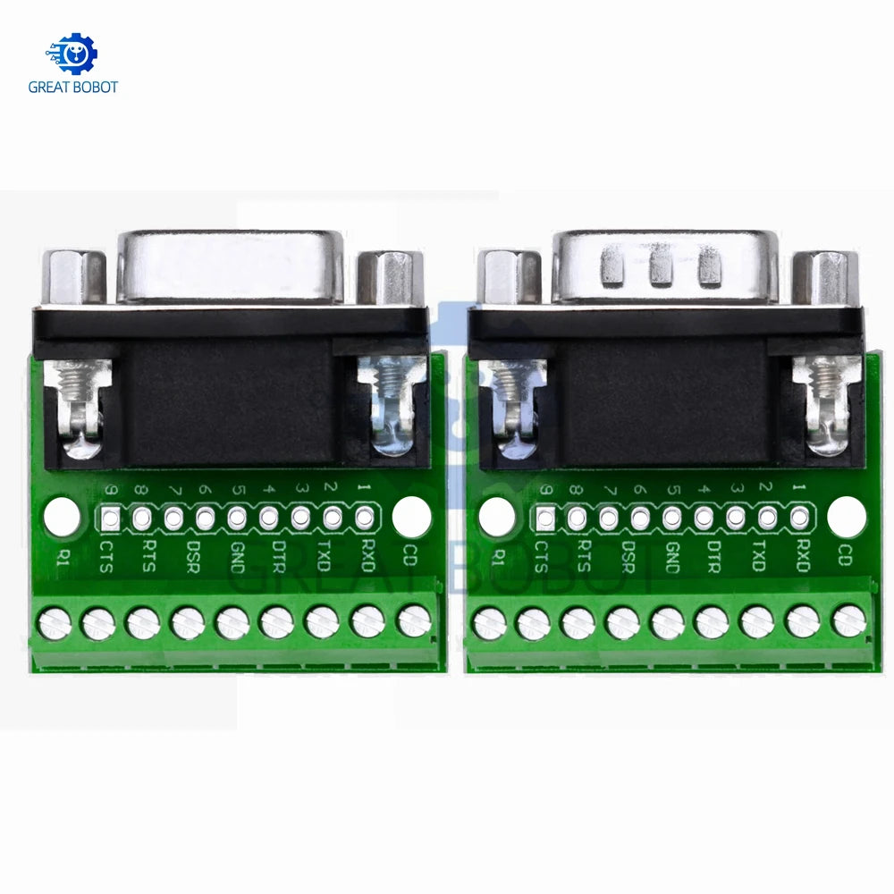 DB9 RS232 9-Pin Solderless Breakout Board Terminal Adapter Serial Breakout Adapter Axl