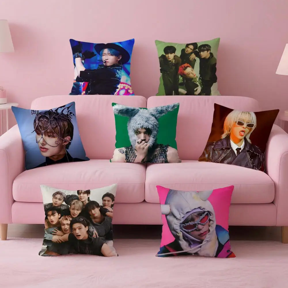 Kpop Ateez Double Sided Cushion Cover – Sofa, Car & Bedroom Cushion Cover Axl