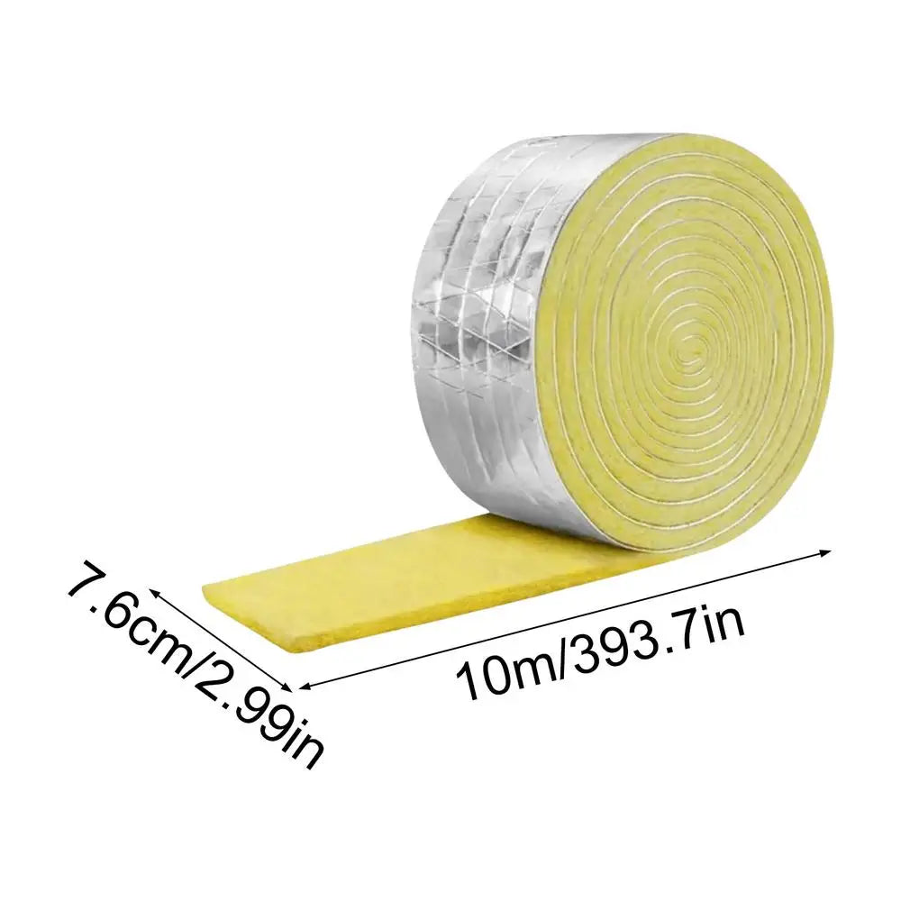 Glass Wool Pipe Insulation Wrap 32.8 Ft | HVAC Fireproof Roll Pipe Insulation Wrap Axl as show