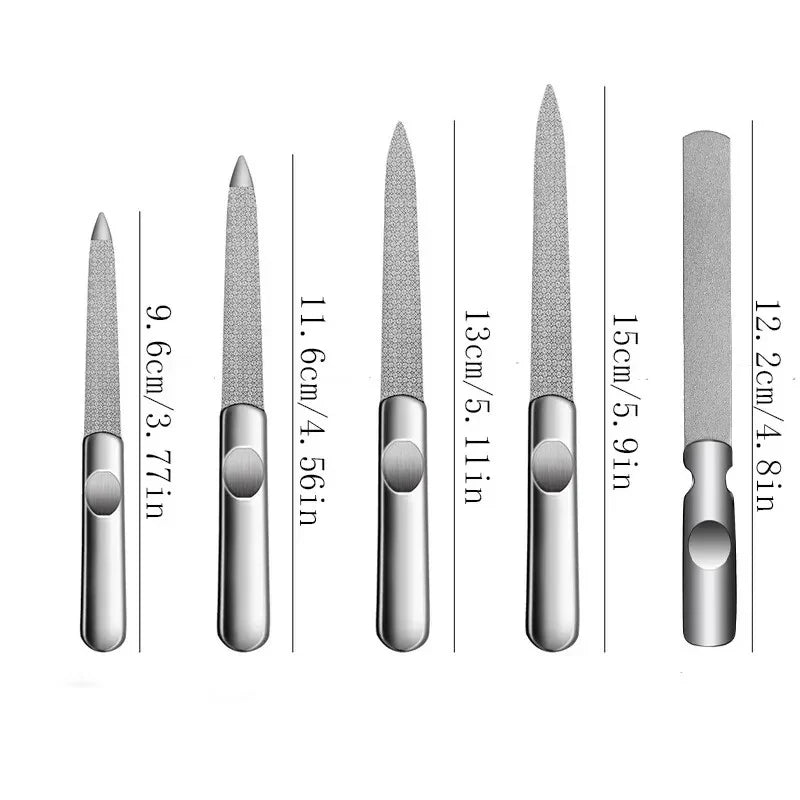 Double-Sided Stainless Steel Nail File – Professional Nail Care Nail File Axl