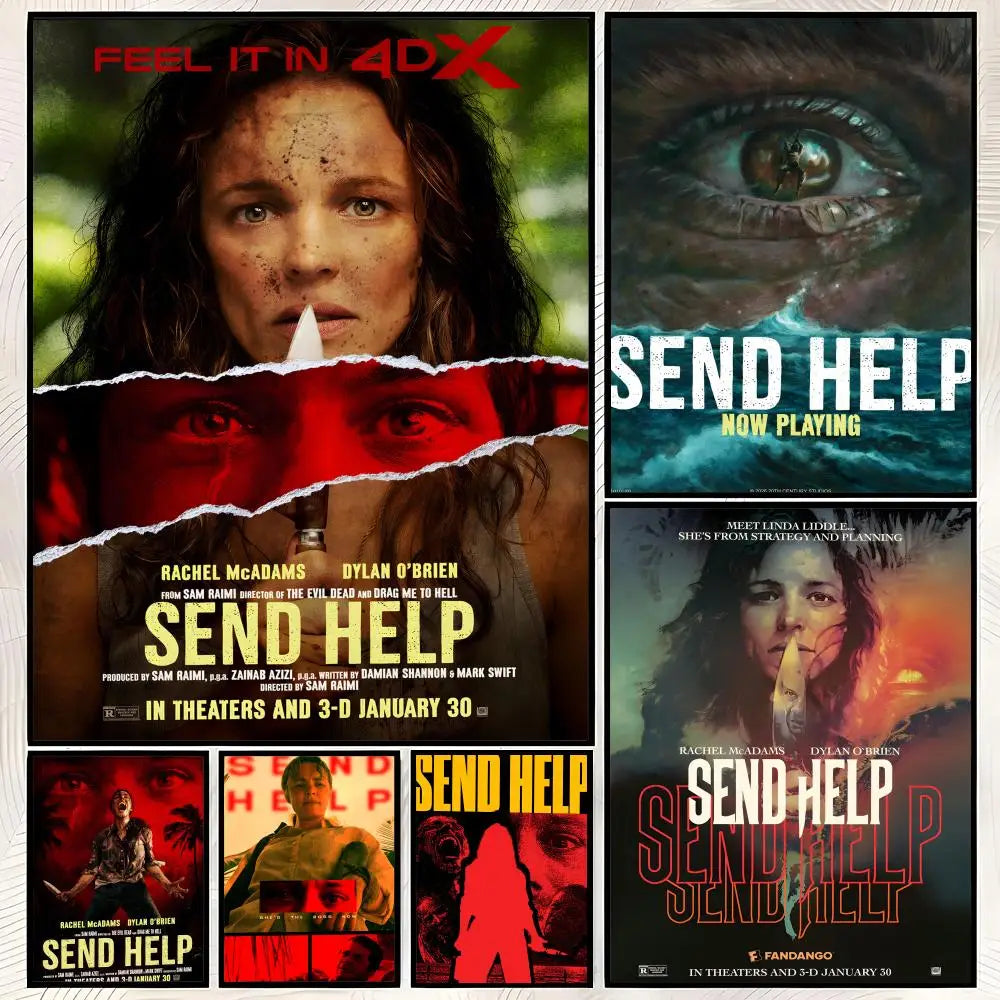 Send Help Funny Wall Poster – Self-Stick HD PVC Art Decor Wall Art Poster Axl
