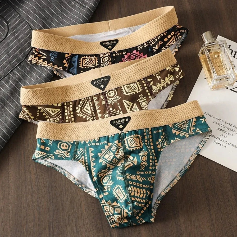 Men's Cotton Mid-Rise Triangle Briefs – Convex Pouch, M–4XL Men's Briefs Axl