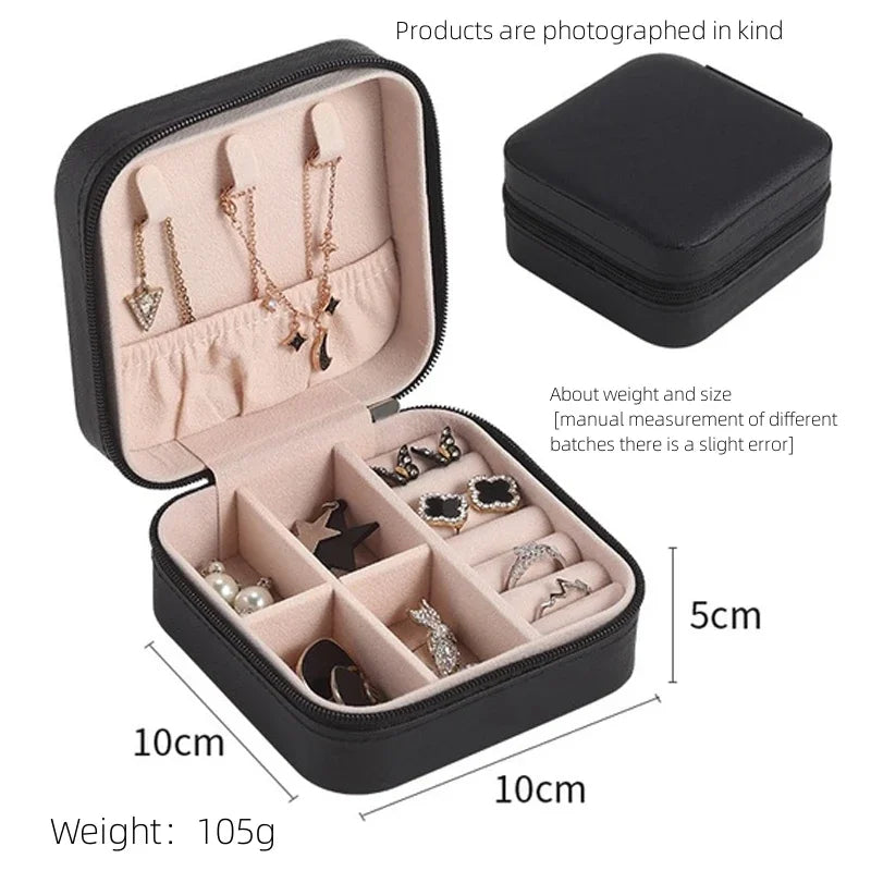 Portable Mini Jewelry Box – Travel Organizer for Rings & Earrings Jewelry Storage Box Axl