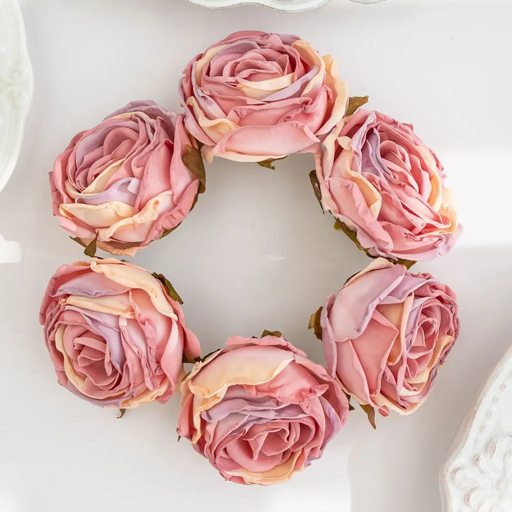 Silk Burned Edge Roses – Artificial Flowers for Wedding Décor Artificial Flowers Axl color3 20PCS