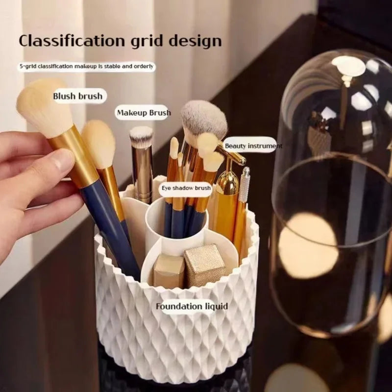 360° Rotating Makeup Brush Holder – Large Capacity Organizer Makeup Brush Holder Axl