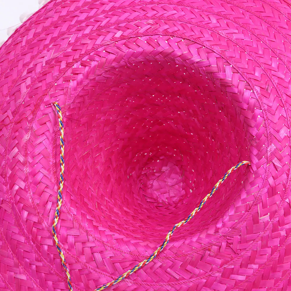 Colorful Wide Brim Straw Sombrero – Unisex Party Sun Hat Straw Party Hat Axl