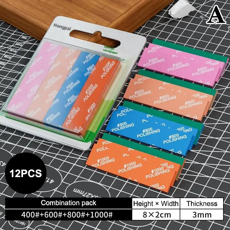 Wet/Dry Sponge Sandpaper Set 9/12 Pcs – #400 to #2000 Grit Sanding & Polishing Kit Axl A