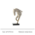 Horse Head Metal Figurine | Modern Desktop Sculpture Home Decor Metal Sculpture Figurine Axl Small