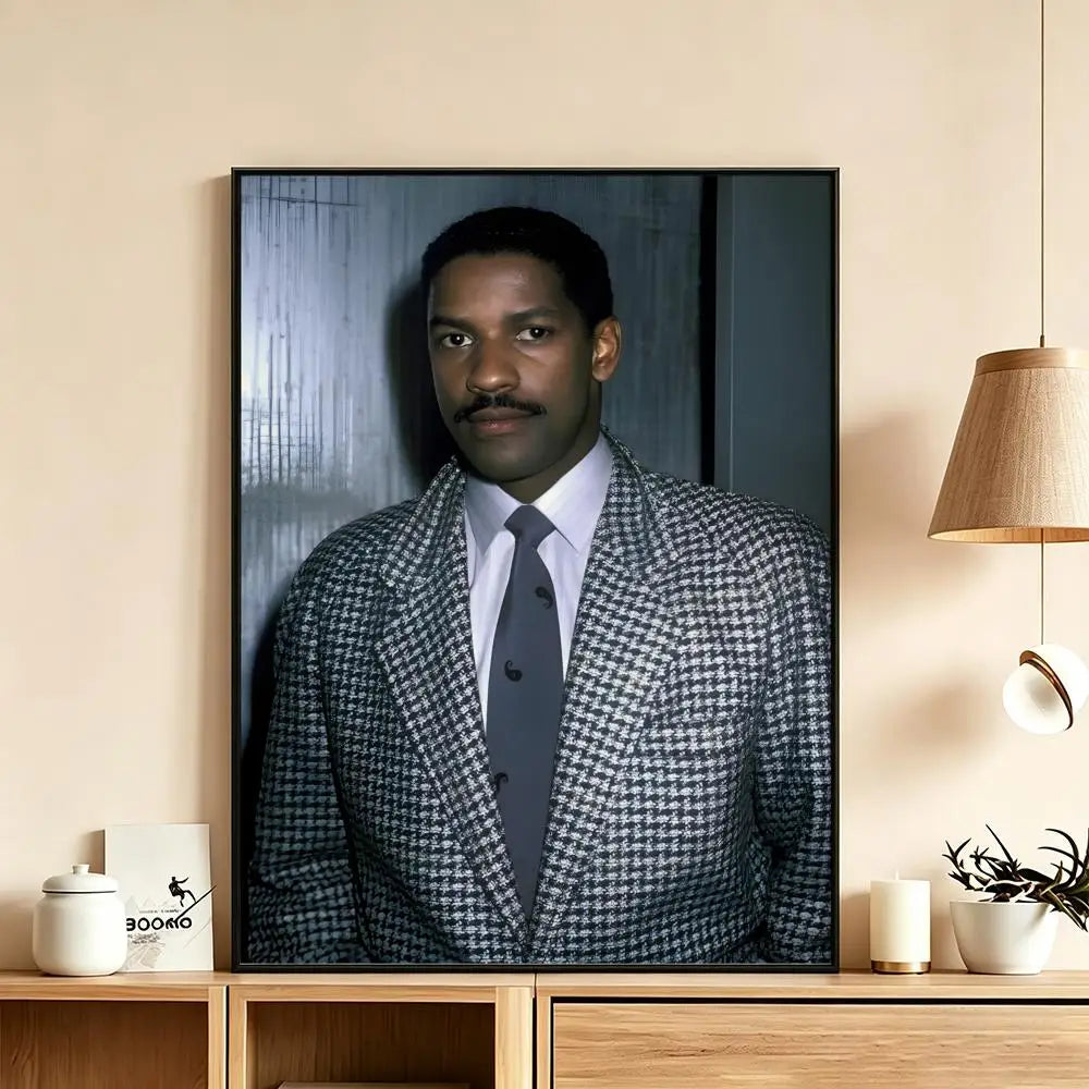 Denzel Washington HD Wall Poster – Waterproof Home Decor Art Wall Art Poster Axl White18 50X70cmNoframe