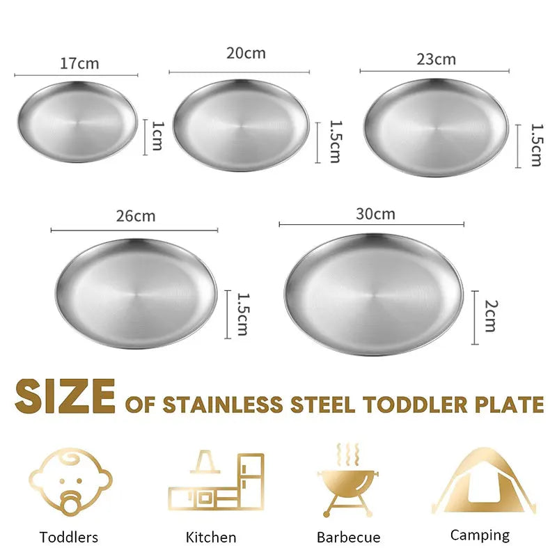 Stainless Steel Camping Plate – Stackable Rust-Proof Dinner Plate Camping Dinner Plate Axl