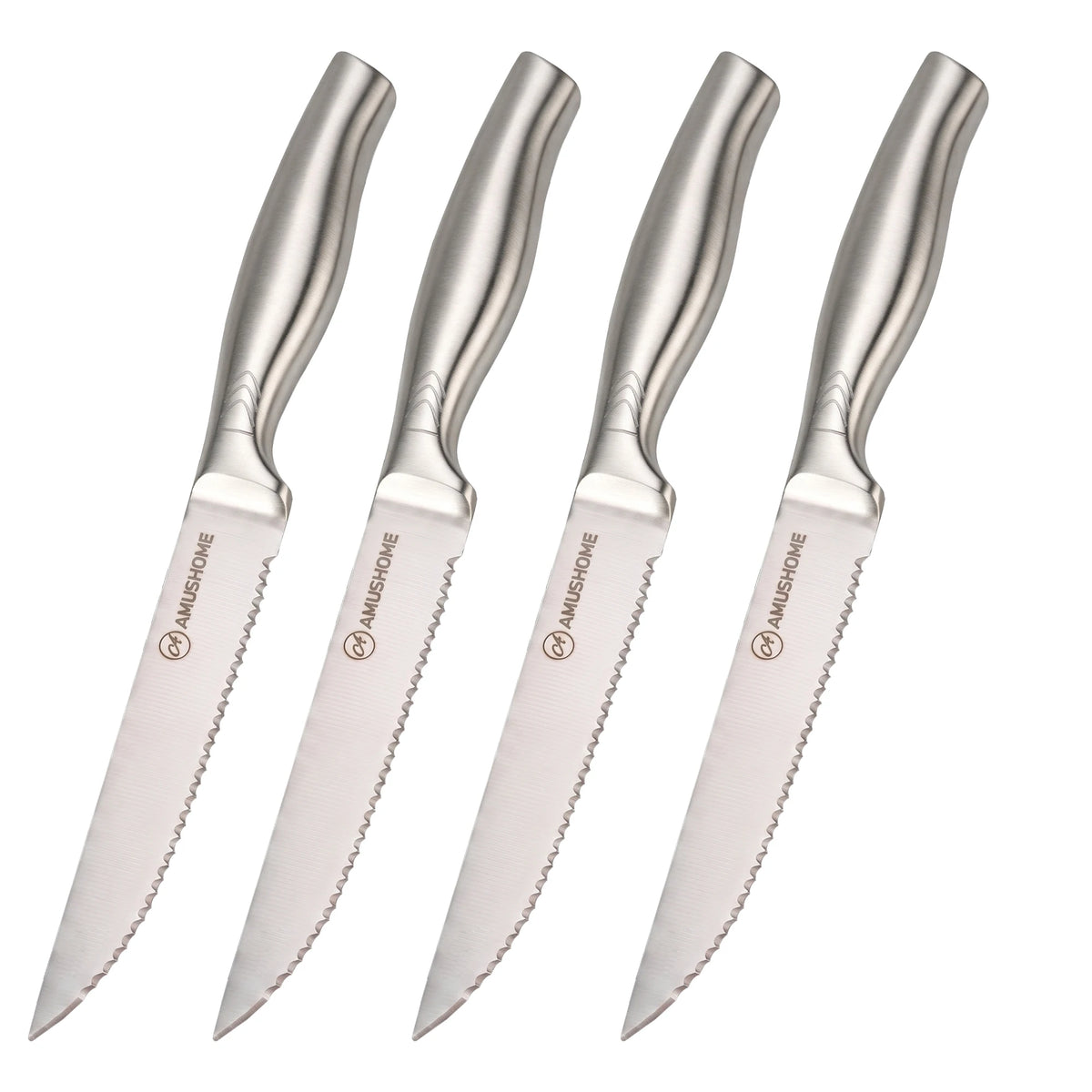 Stainless Steel Steak Knife Set – 1/4/6/8-Piece Serrated Knives Steak Knife Set Axl 4pcs