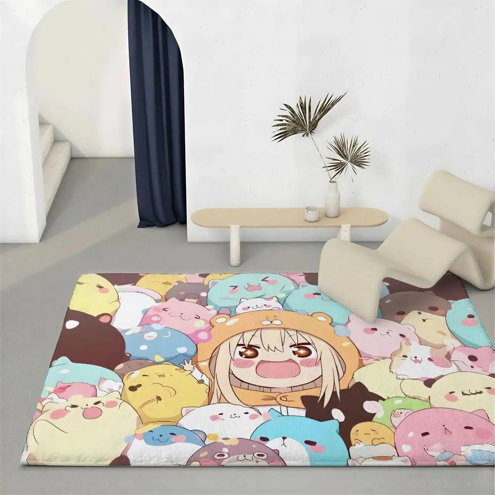 Himouto Umaru-chan Anime Flannel Floor Mat | Non-Slip Rug Anime Floor Mat Axl White3 50x80cm