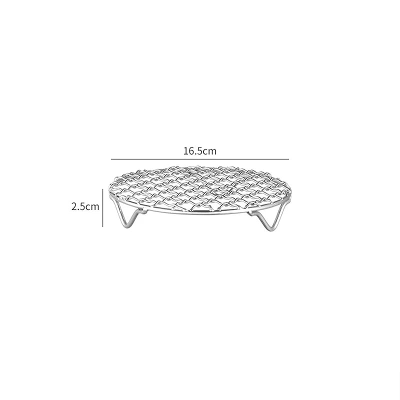 Stackable Round Air Fryer Rack | Stainless Steel Grilling Grid Air Fryer Rack Axl 16.5cm