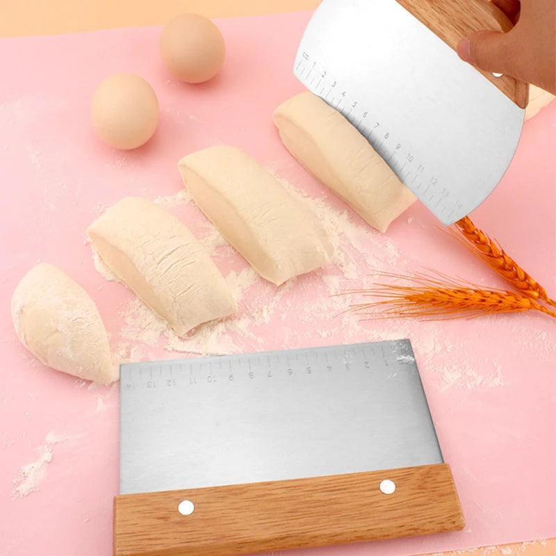 Stainless Steel Dough Bench Scraper & Pastry Cutter + Measure Dough Bench Scraper Axl
