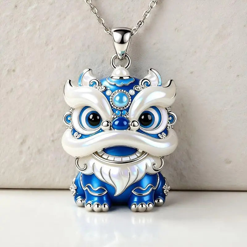 Nine-Tailed Fox Enamel Pendant Necklace | Chinese Mythology Enamel Pendant Necklace Axl A2