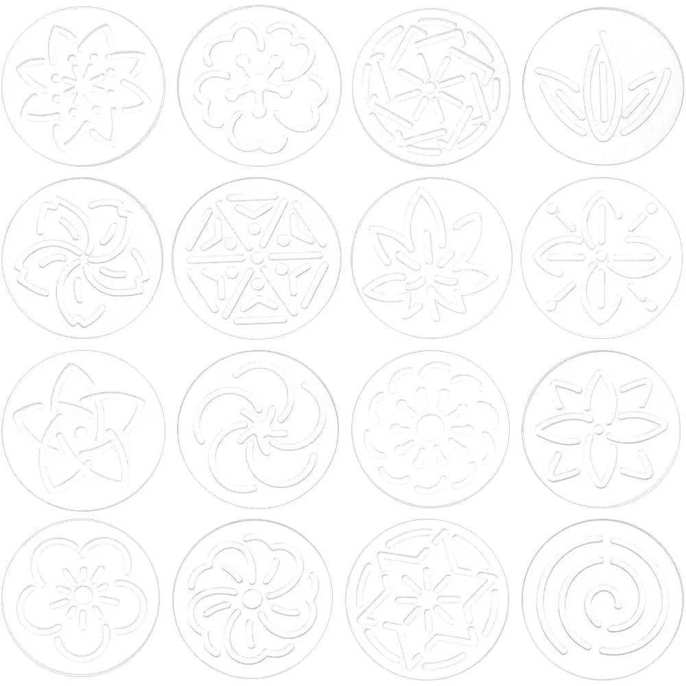 16-Pc Acrylic Sashiko Stencil Set – Flower Embroidery Templates Embroidery Stencil Set Axl AECH04-18716