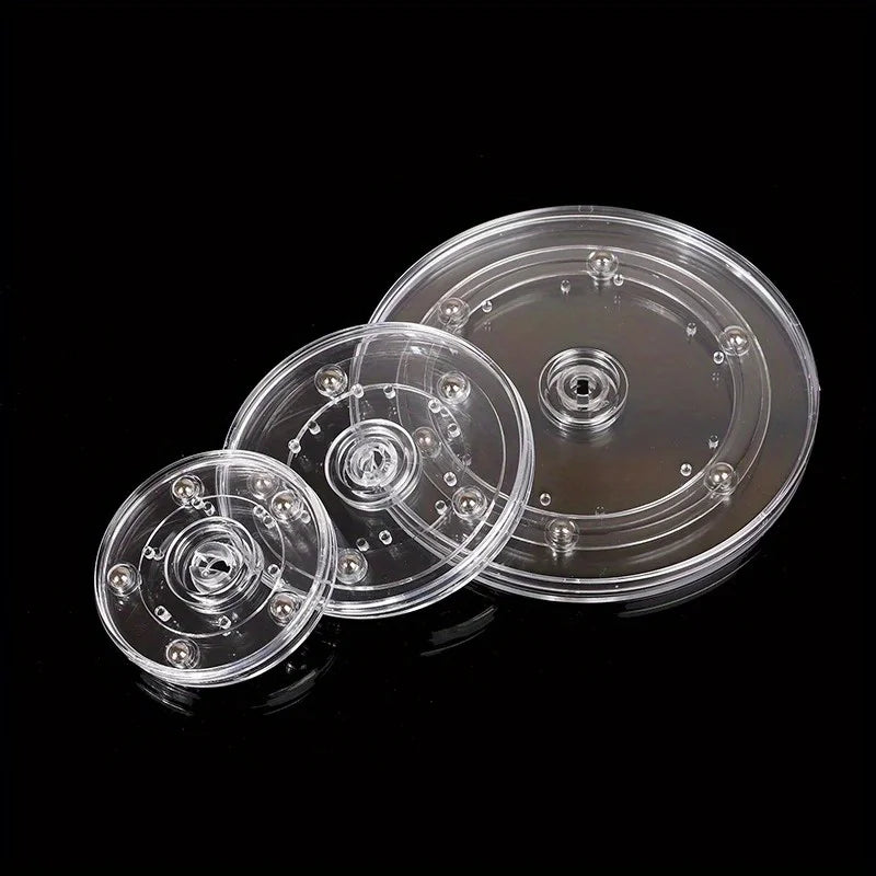Acrylic 360° Rotating Display Stand – 4" Clear Turntable Base Rotating Display Stand Axl