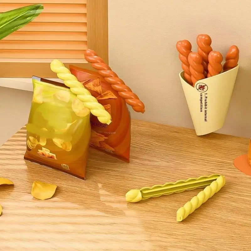 Twist Seal Food Bag Clips – 5 Pack with Magnetic Storage Box Food Bag Clips Axl