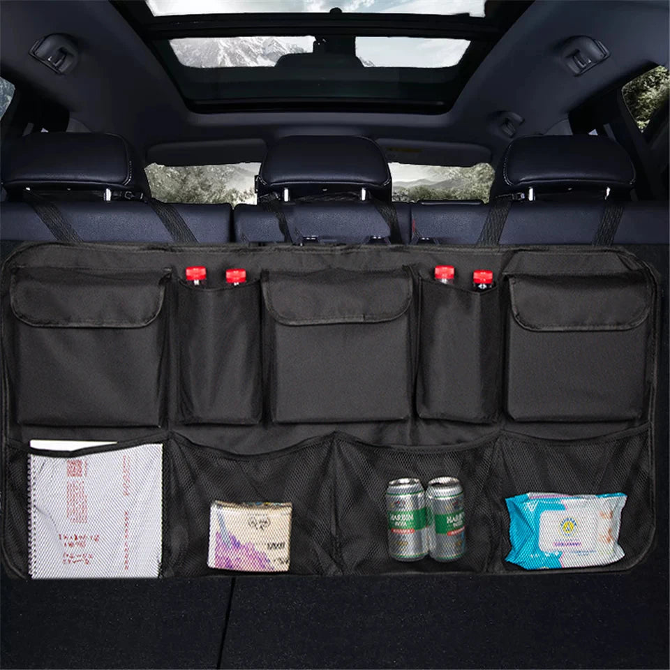 Car Backseat Organizer – Hanging Storage Bag Net for SUV & Van Car Seat Organizer Axl