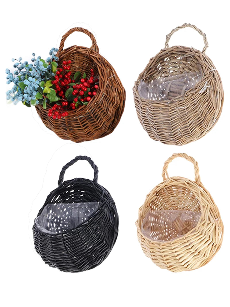 Handmade Wicker Hanging Basket – Rattan Wall Planter Décor Wicker Hanging Basket Axl