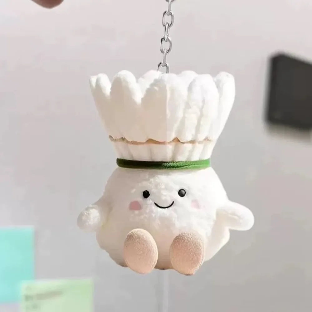 Kawaii Badminton Plush Keychain – Cute Shuttlecock Bag Charm Plush Keychain Axl Light Red