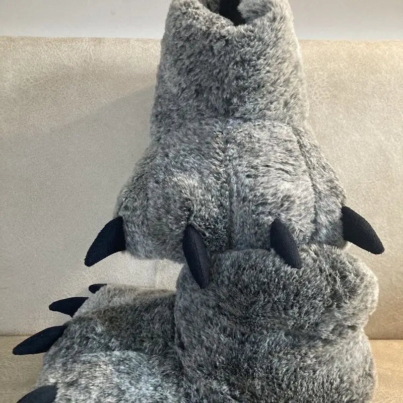 Women's Fluffy Bear Paw Slippers – Cozy Winter Indoor Slides Women's Slippers Axl Gray 42