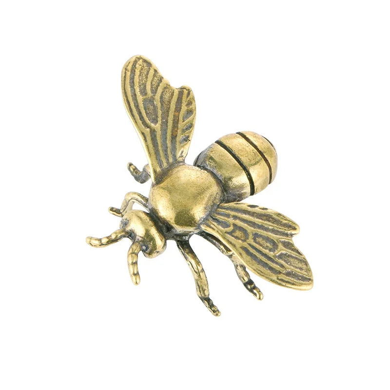 Solid Brass Honeybee Figurine – Miniature Tea Pet Desk Ornament Brass Figurine Axl