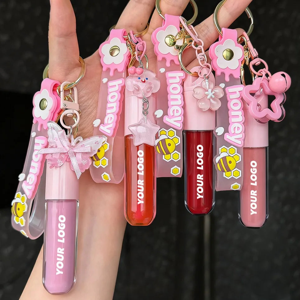 Vegan Lip Gloss Set – Private Label Bee Charm & Keychain Private Label Lip Gloss Axl