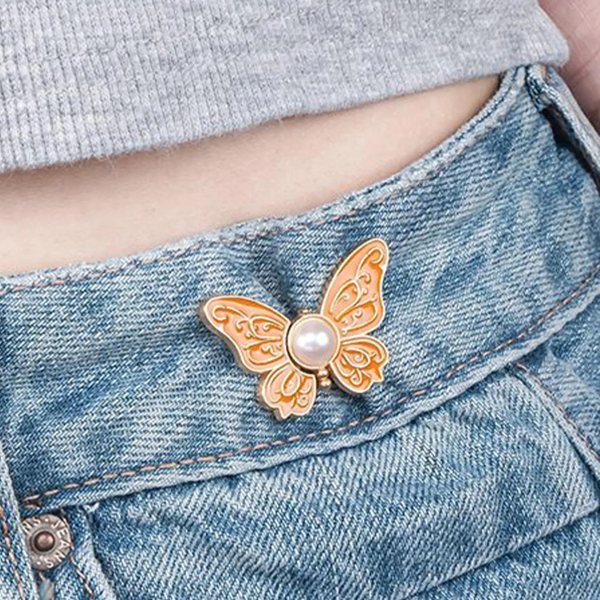 Butterfly Waist Tightener Clips – No-Sew Adjustable Button 8pc Clothing Adjuster Clips Axl