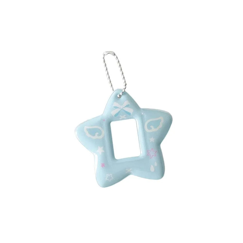 Mini Photocard Holder Keychain – Korean Ins Style PVC Card Frame Photocard Holder Keychain Axl Blue