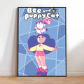Cartoon Bee & Puppycat HD Wall Poster | Self-Adhesive Waterproof Wall Art Poster Axl z1 15X20cmNoframe