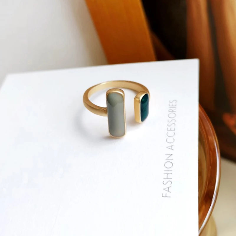 Vintage Opal Stone Open Adjustable Ring – Women's Fashion Jewelry Fashion Ring Axl