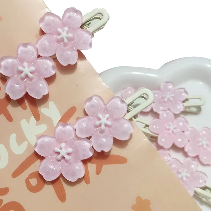 Anime Sakura Pink Flower Hair Clip – Cute Girl Barrette Flower Hair Clip Axl