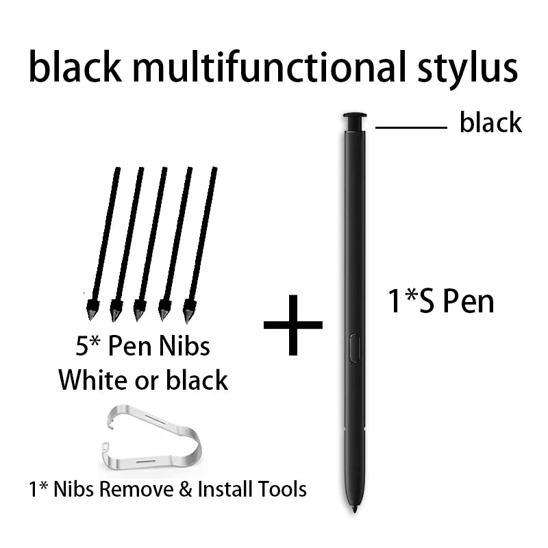 Samsung Galaxy S23 Ultra Stylus Pen + Tips | Advaka No BT Phone Stylus Pen Axl Black