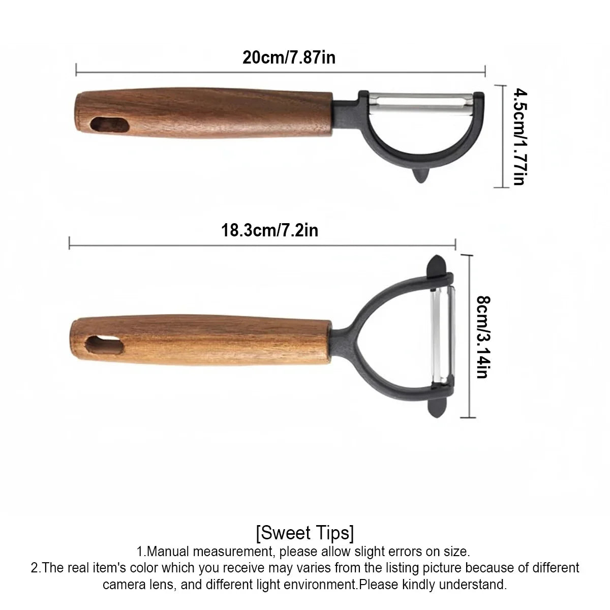 Stainless Steel Y/P Vegetable Peeler – Acacia Wood Handle Vegetable Peeler Axl