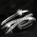 Huitan Cross Ring for Women – CZ Pave Brass Fashion Band Fashion Ring Axl A560 7