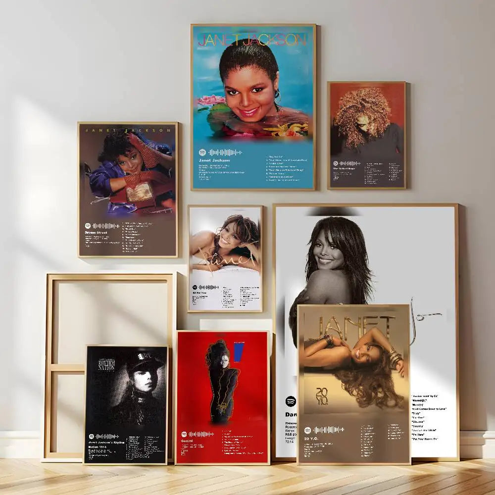 Janet Jackson Album Wall Poster – Waterproof Self-Adhesive Sticker Wall Art Sticker Axl