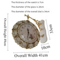 Double-Sided Silent Wall Clock – Modern Luxury Living Room Decorative Wall Clock Axl White