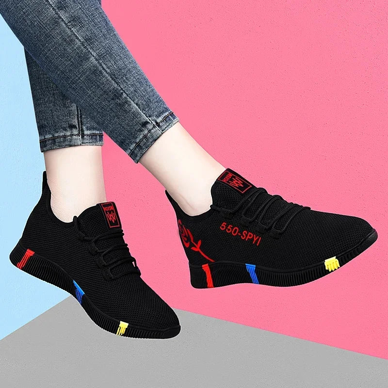 Women's Lightweight Air Mesh Platform Sneakers | Casual Flats Women's Platform Sneakers Axl