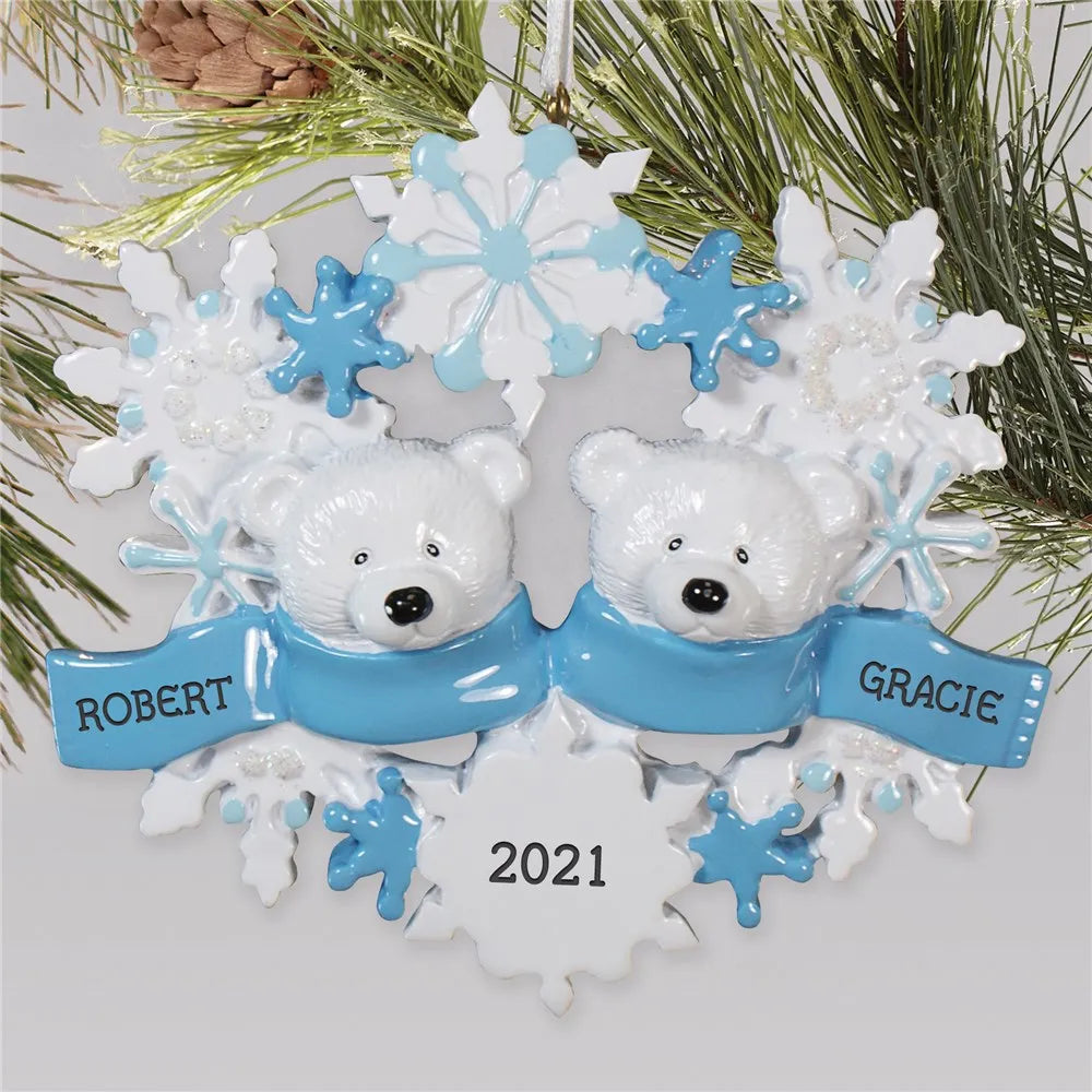 Reindeer Family Christmas Tree Ornament Pendant | 2–6 People