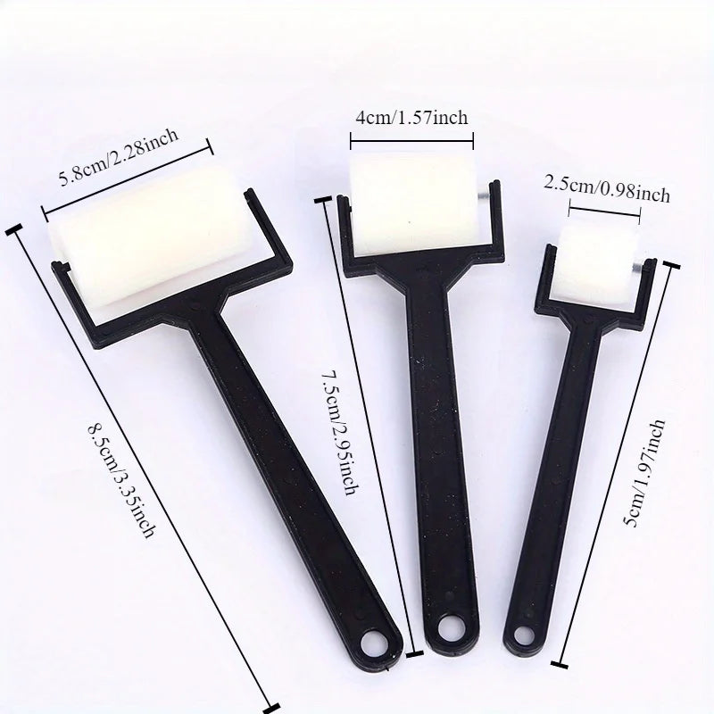 3-Piece Sponge Stamp Roller Brush Set for Art & Craft Painting Sponge Brush Set Axl