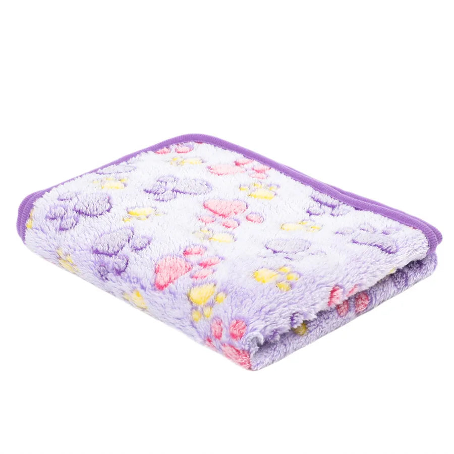 Soft Fluffy Pet Blanket – Paws & Elephant Pattern | Cats & Dogs Pet Blanket Mat Axl Purple 76x104cm