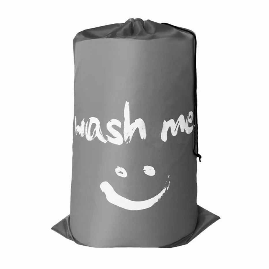 Large Nylon Drawstring Laundry Bag – 24×36" Machine Washable Laundry Storage Bag Axl gray