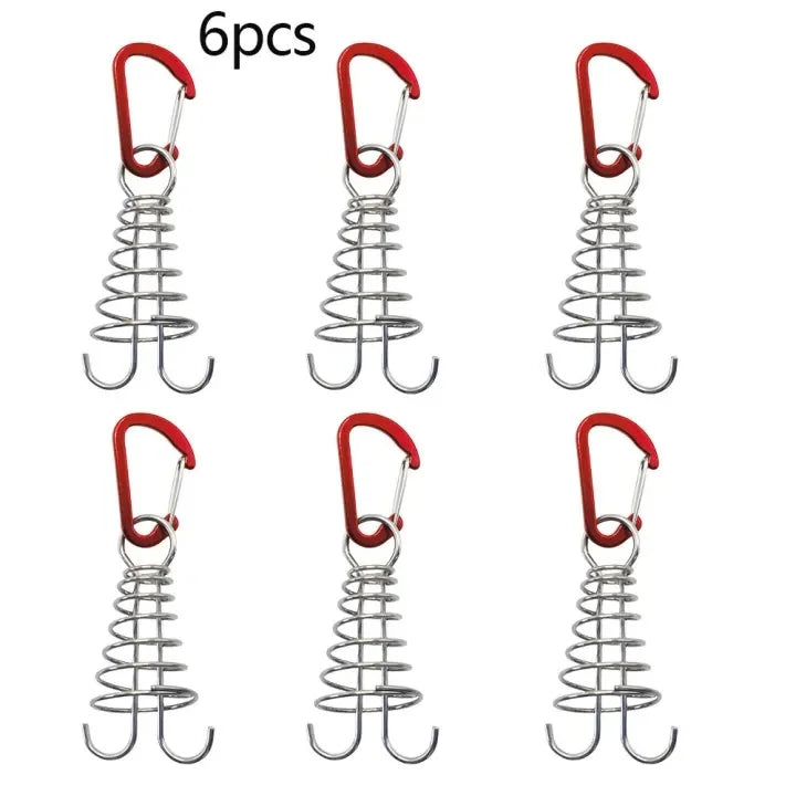 Stainless Steel Tent Wind Rope Buckle Hook Set – 4/6 Pack Tent Rope Hook Axl 6pcs