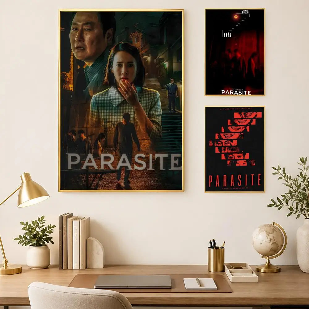 Parasite Movie Poster Self-Stick HD PVC Waterproof Wall Art Movie Wall Poster Axl